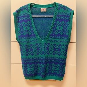 Thackery blue green knit sweater vest